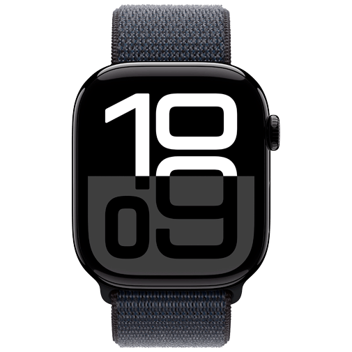 Apple Watch Series 10 46mm Zwart (Zwarte Nylon Band)