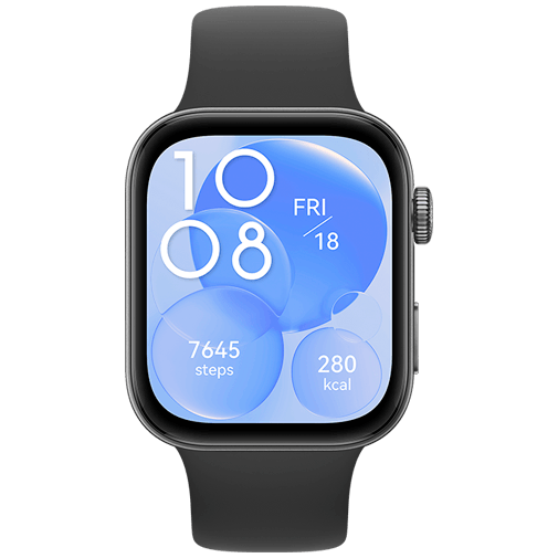 Huawei Watch Fit 3 Zwart (Zwarte Siliconenband)