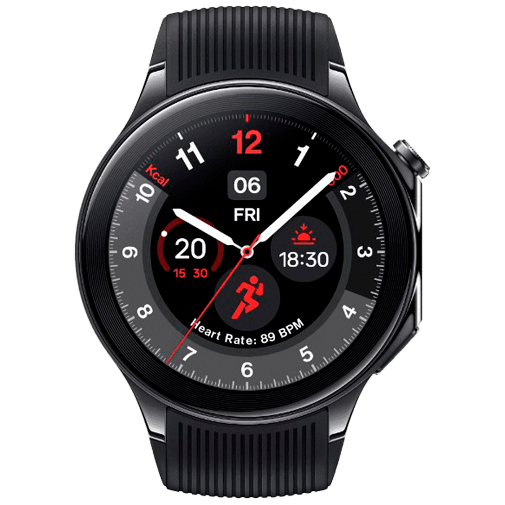 OnePlus Watch 2 Zwart (Zwarte Rubberen Band)